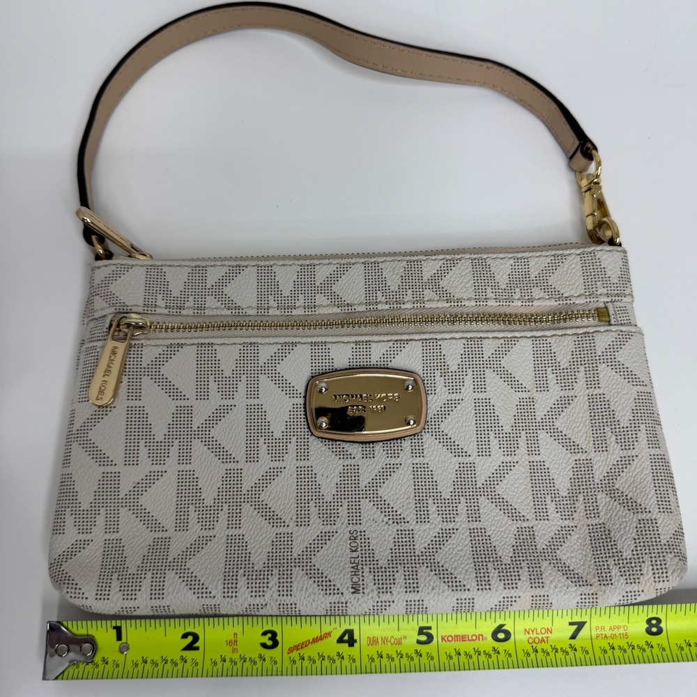 Michael Kors Signature MK Monogram Wristlet Small Shoulder Bag 35F1GJSW3B - Picture 10 of 11